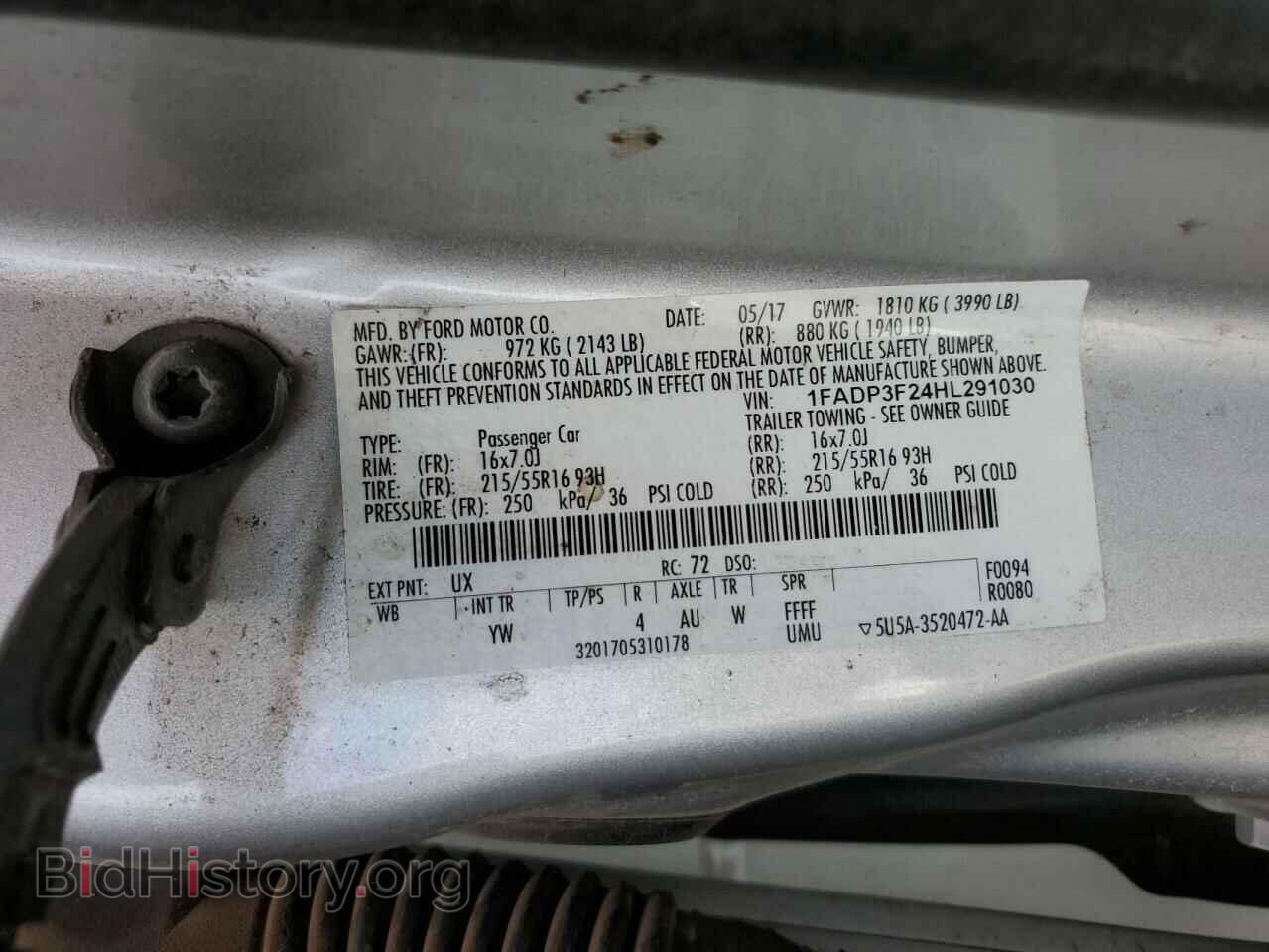 2017 FORD FOCUS - VIN: 1FADP3F24HL291030 - Фото 13
