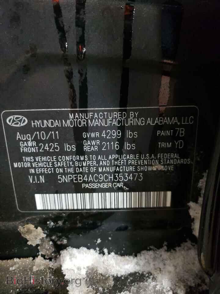 2012 HYUNDAI SONATA - VIN: 5NPEB4AC9CH353473 - Фото 12