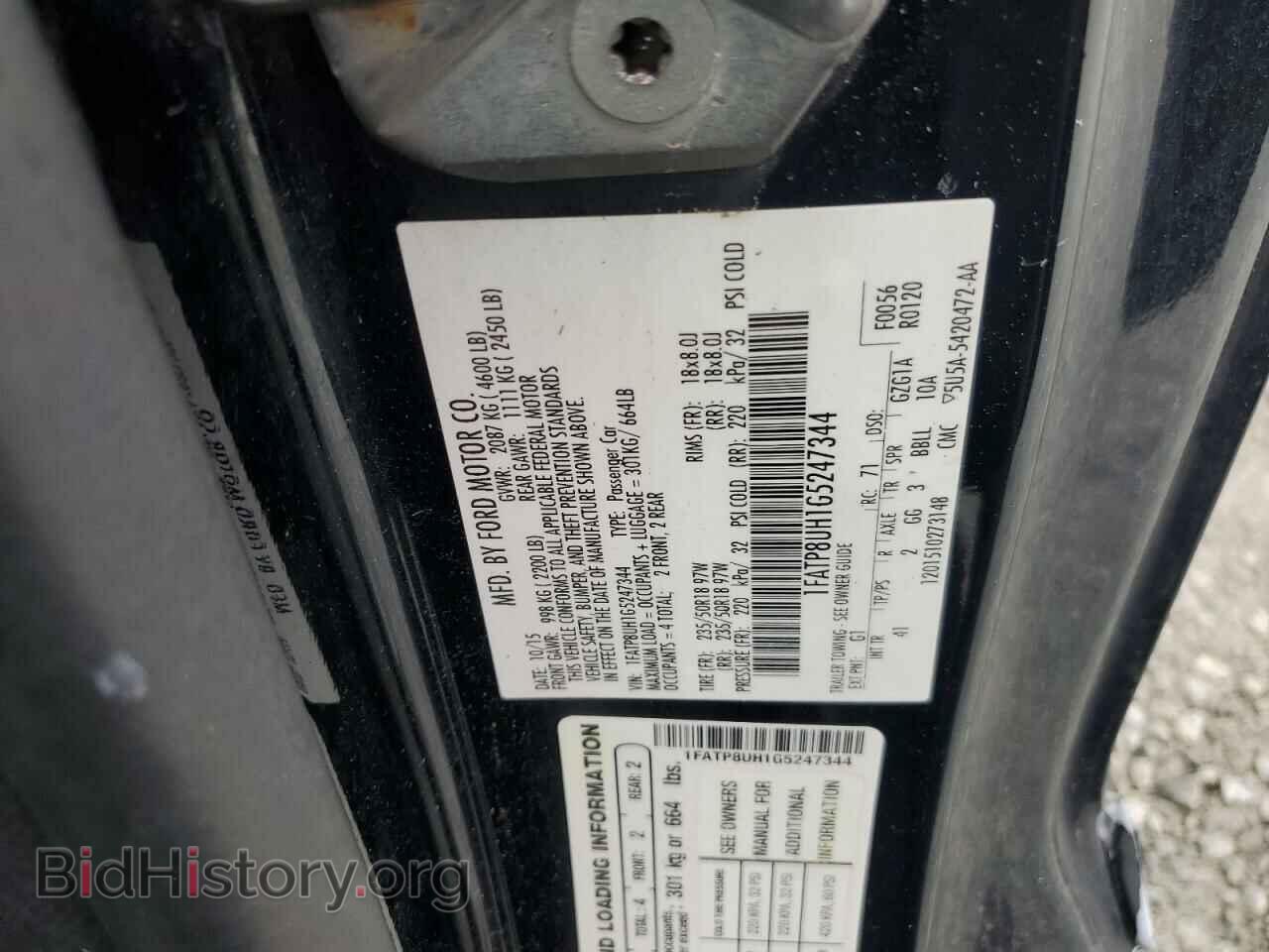 2016 FORD ALL Models - VIN: 1FATP8UH1G5247344 - Photo 12