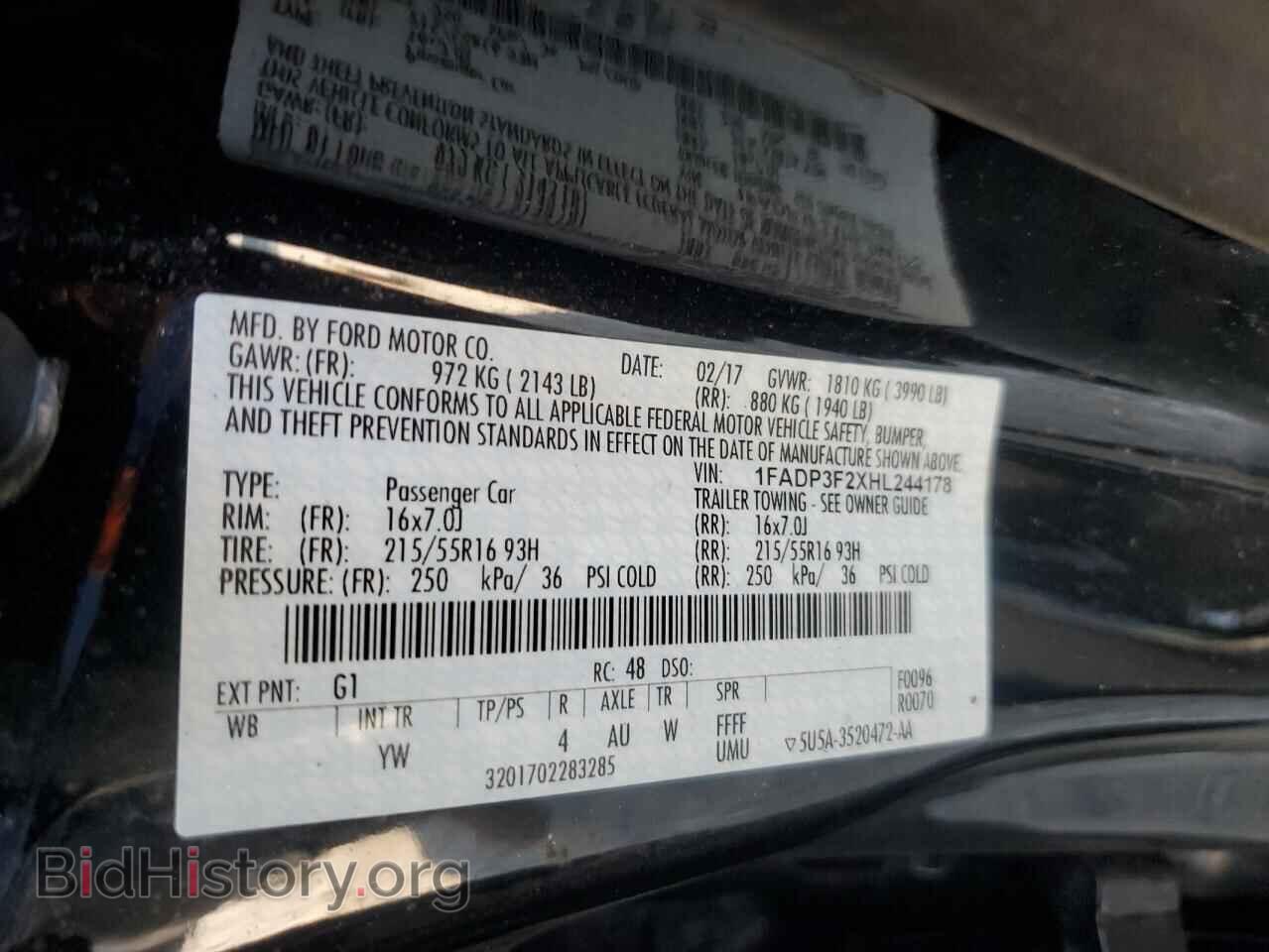 2017 FORD FOCUS - VIN: 1FADP3F2XHL244178 - Фото 12