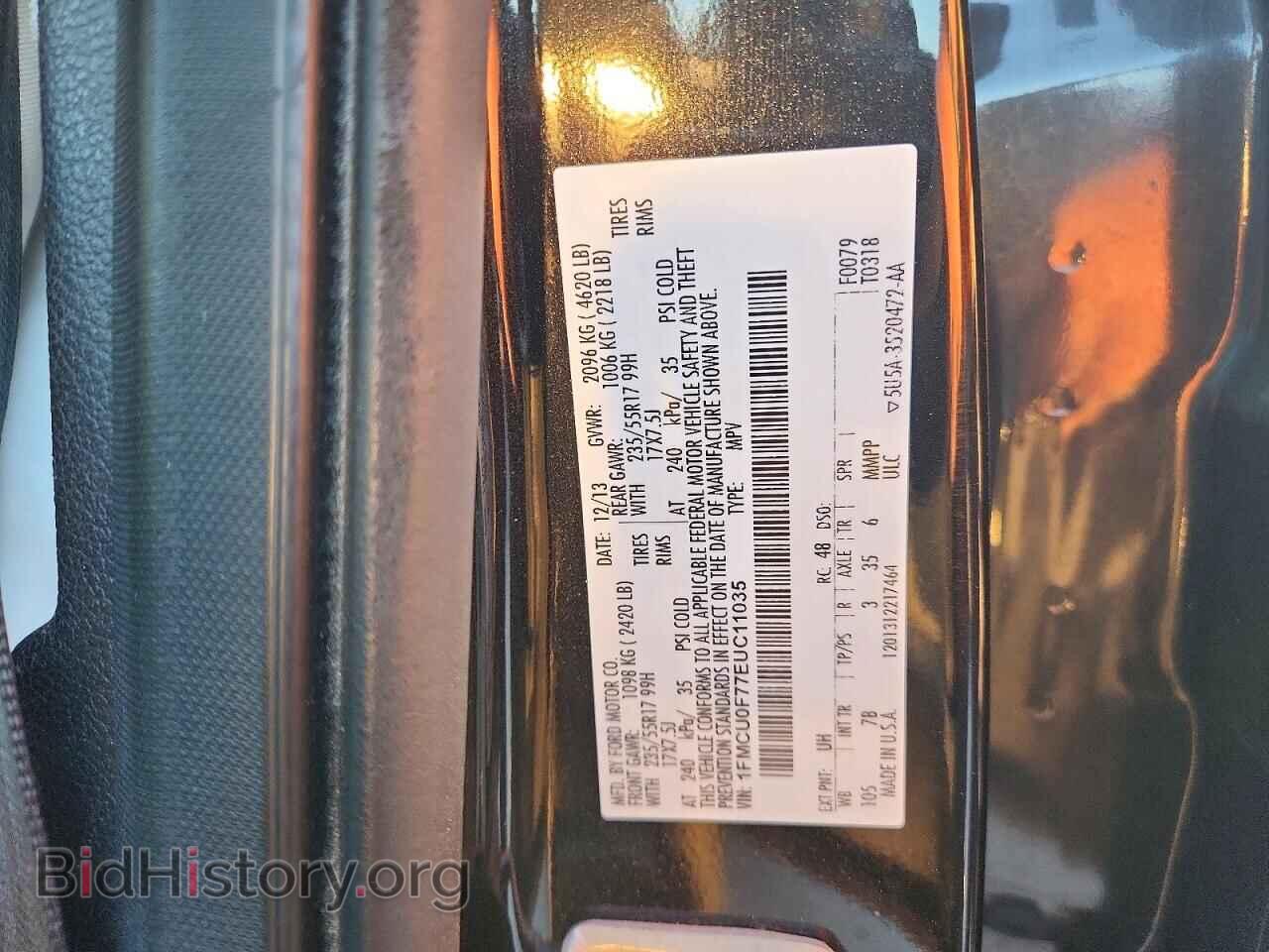 2014 FORD ESCAPE - VIN: 1FMCU0F77EUC11035 - Photo 13