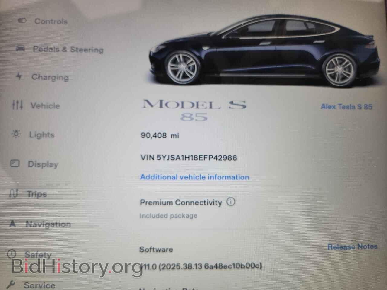 2014 TESLA MODEL S - VIN: 5YJSA1H18EFP42986 - Фото 9