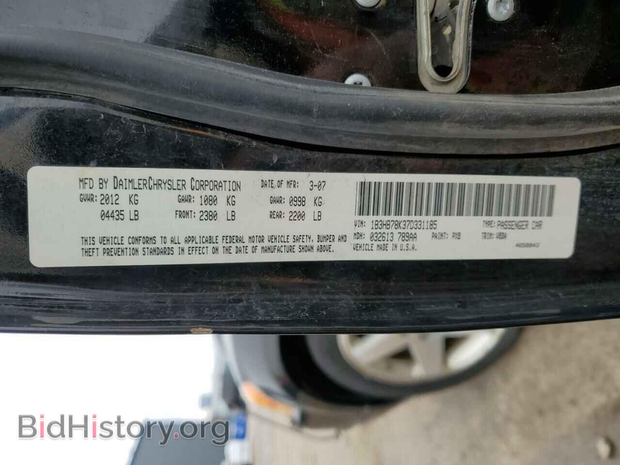 2007 DODGE CALIBER - VIN: 1B3HB78K37D331185 - Фото 12