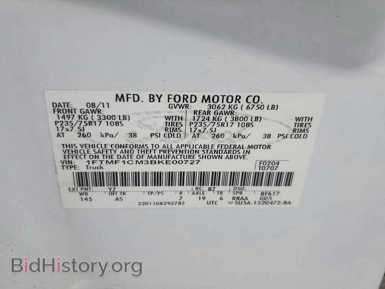2011 FORD F150 - VIN: 1FTMF1CM3BKE00727 - Photo 12