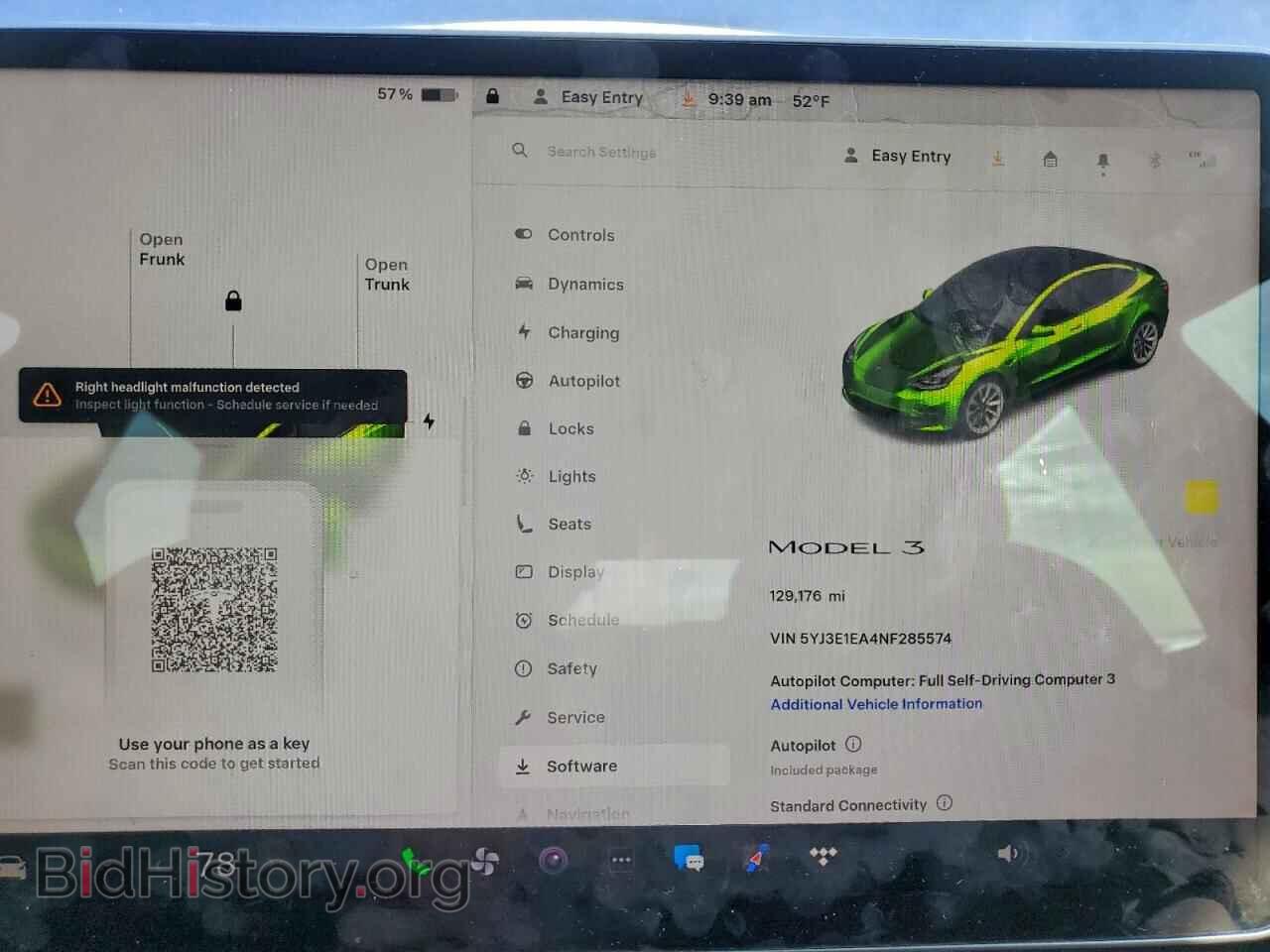 2022 TESLA MODEL 3 - VIN: 5YJ3E1EA4NF285574 - Photo 9