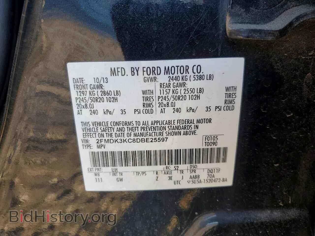 2013 FORD EDGE - VIN: 2FMDK3KC8DBE25597 - Фото 13