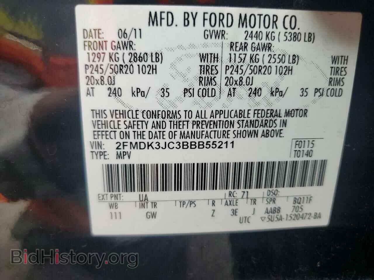 2011 FORD EDGE - VIN: 2FMDK3JC3BBB55211 - Photo 12
