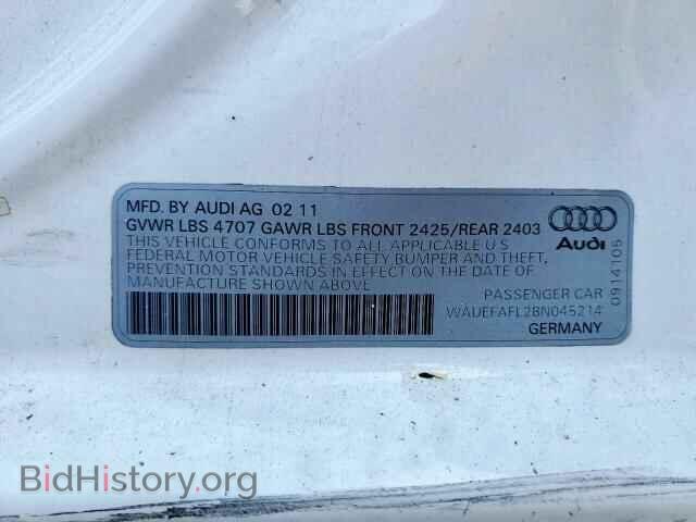 2011 AUDI A4 - VIN: WAUEFAFL2BN045214 - Фото 10