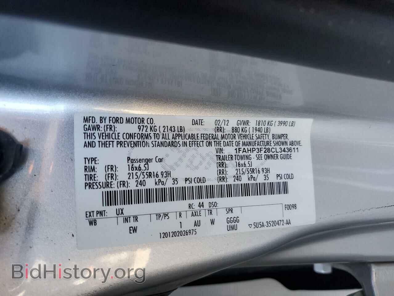 2012 FORD FOCUS - VIN: 1FAHP3F28CL343611 - Фото 12