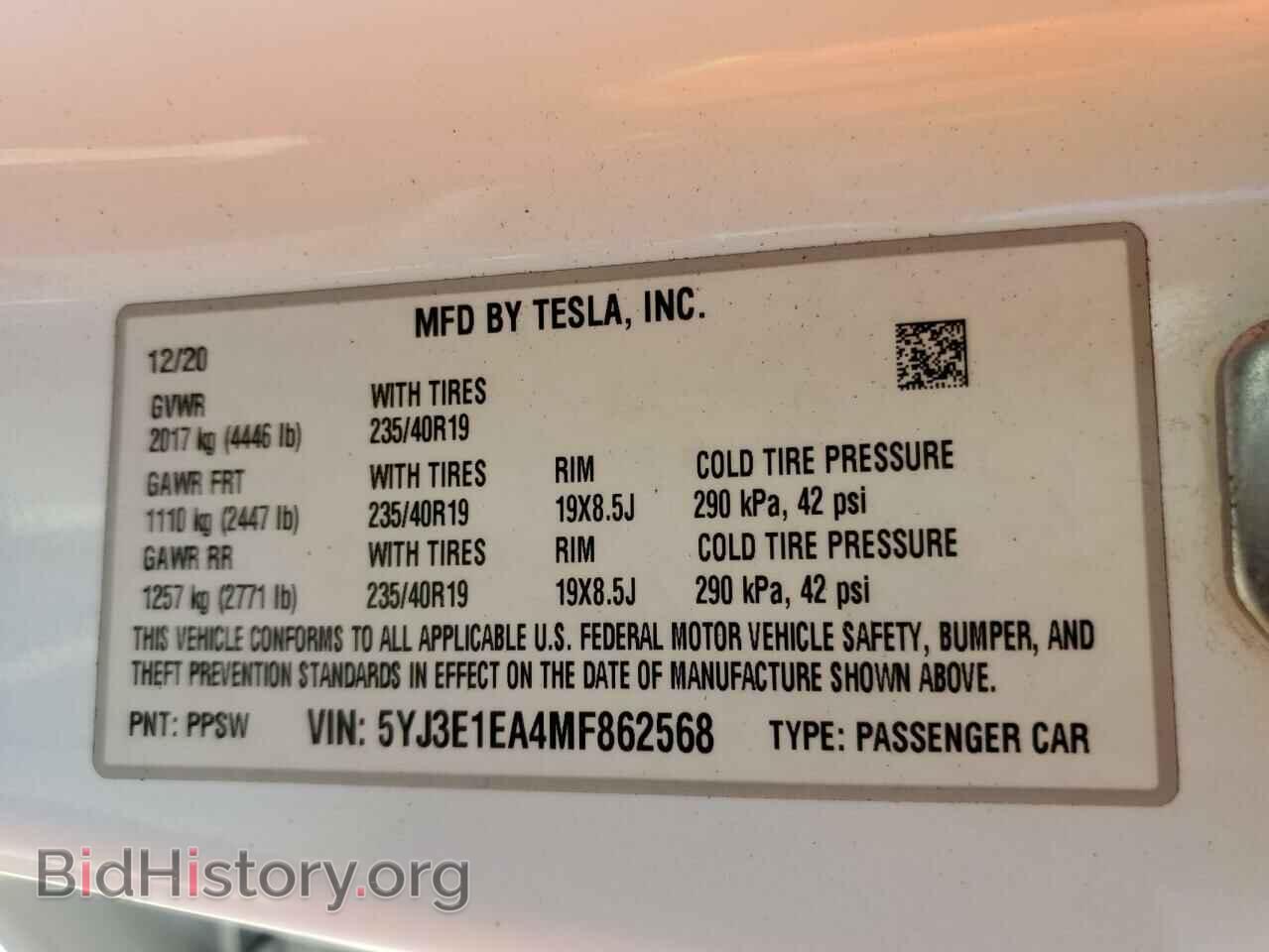 2021 TESLA MODEL 3 - VIN: 5YJ3E1EA4MF862568 - Photo 12