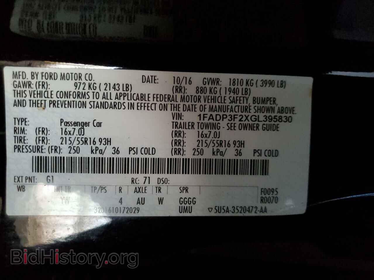 2016 FORD FOCUS - VIN: 1FADP3F2XGL395830 - Фото 12