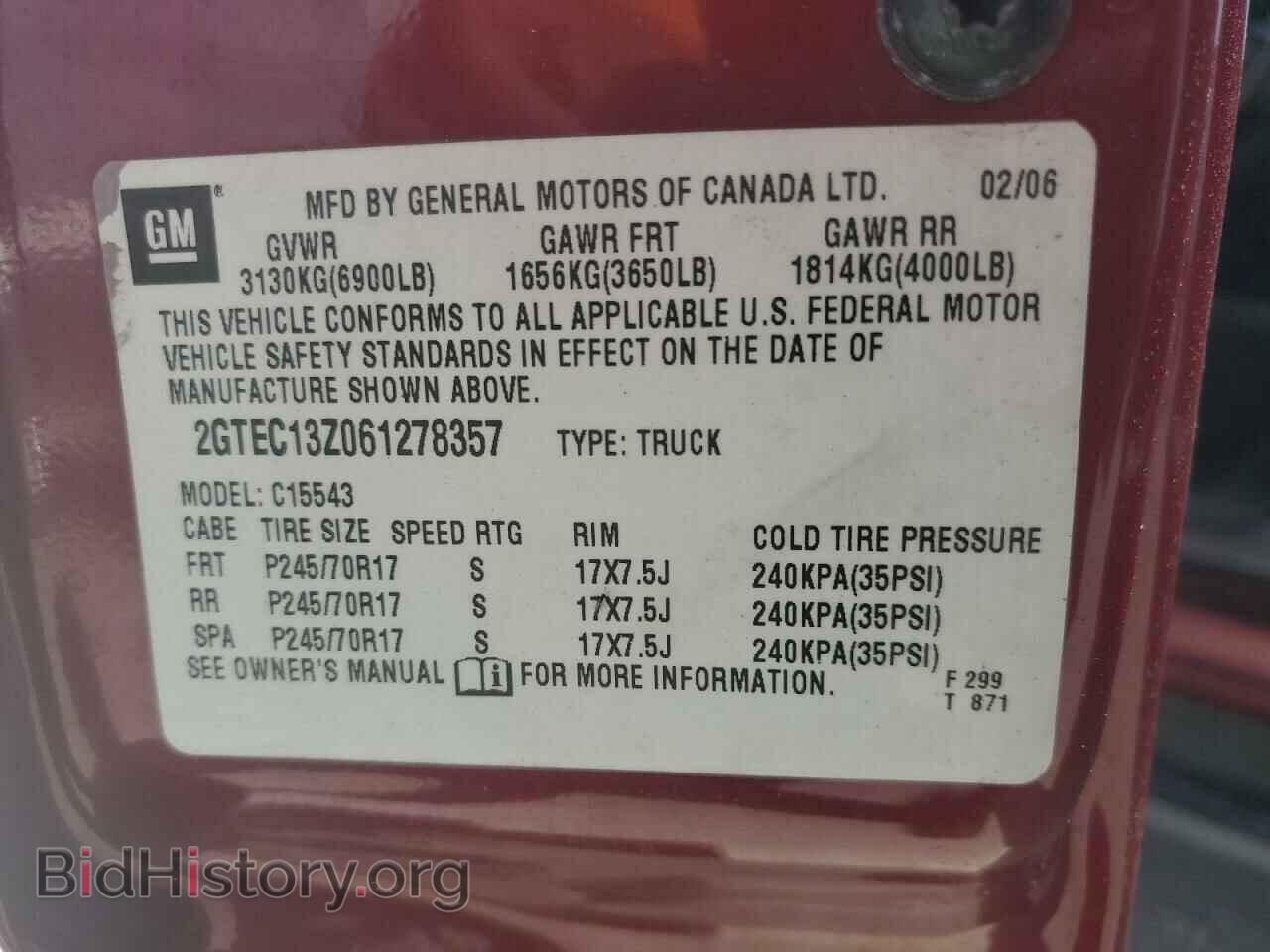 2006 GMC SIERRA - VIN: 2GTEC13Z061278357 - Фото 12