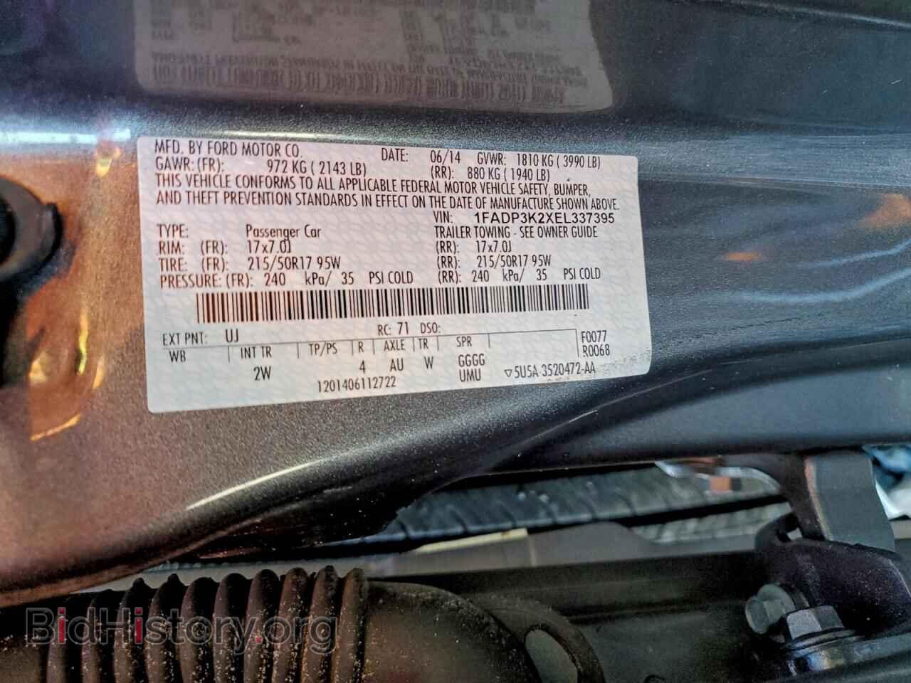 2014 FORD FOCUS - VIN: 1FADP3K2XEL337395 - Фото 12