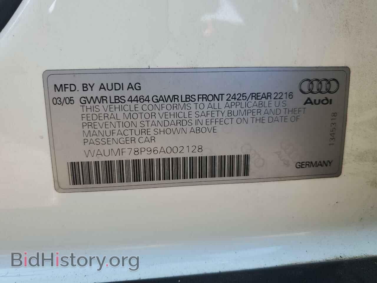 2006 AUDI A3 - VIN: WAUMF78P96A002128 - Фото 12