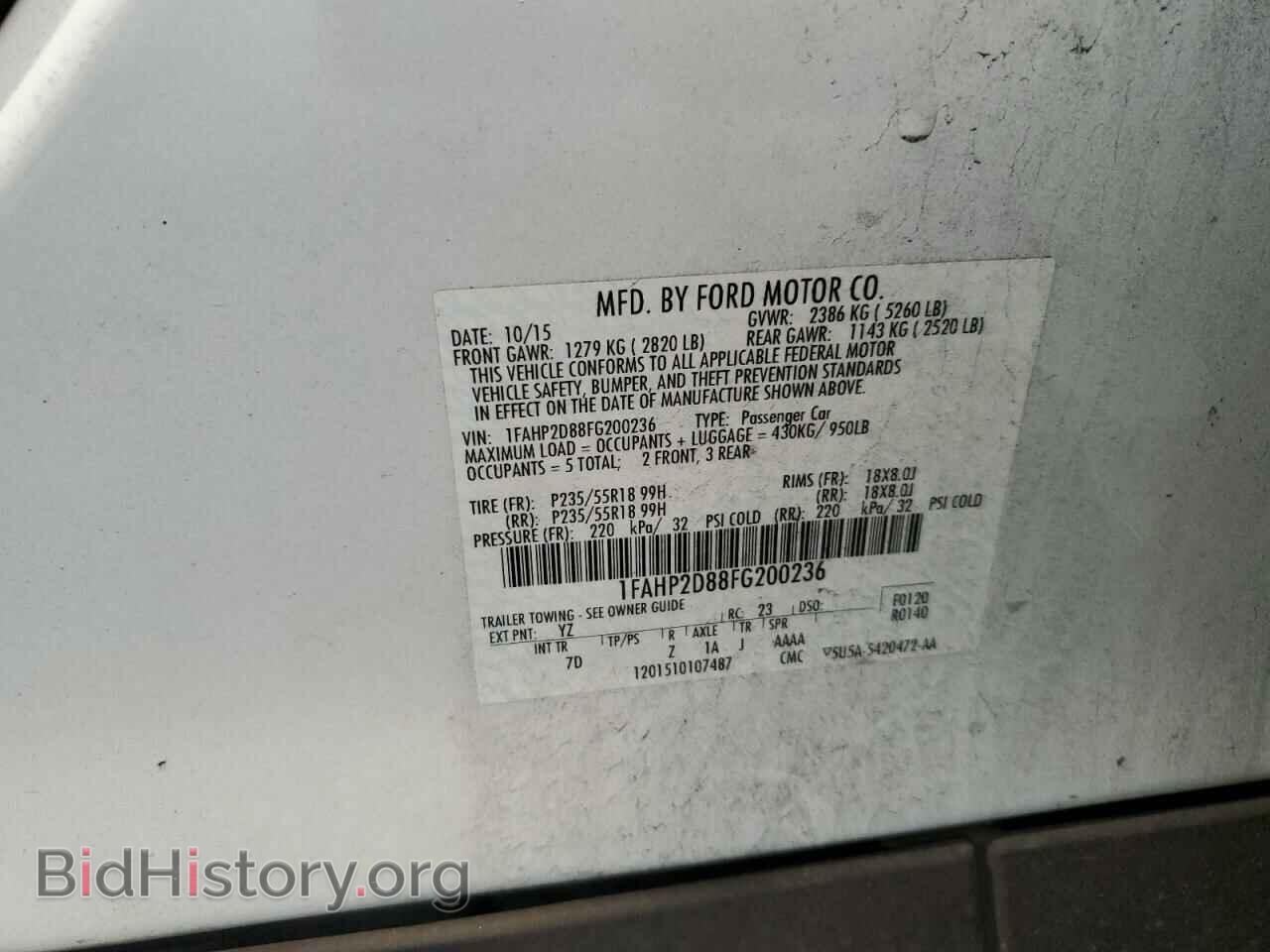2015 FORD TAURUS - VIN: 1FAHP2D88FG200236 - Фото 12