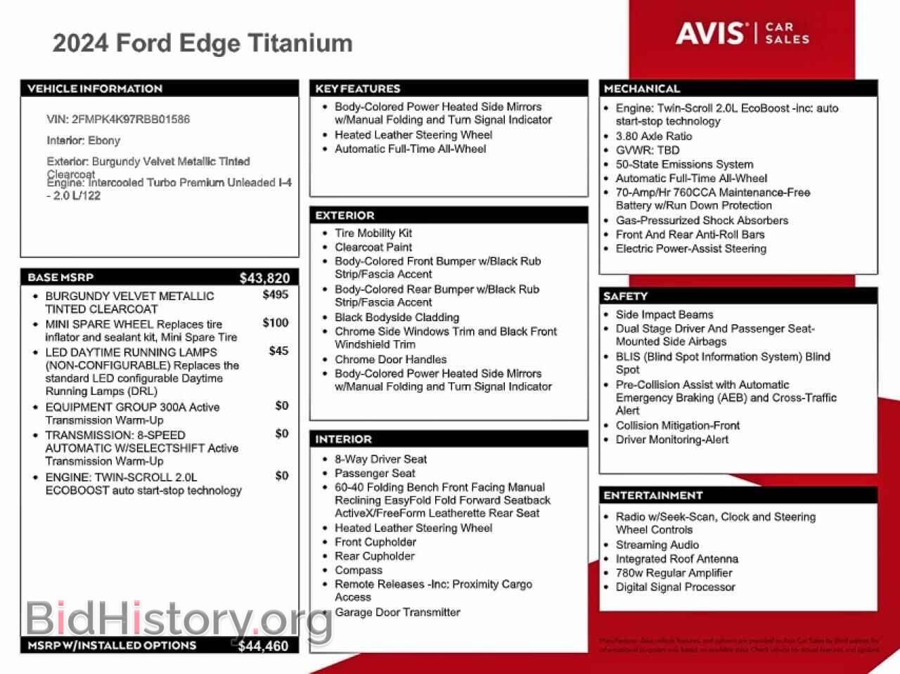 2024 FORD EDGE - VIN: 2FMPK4K97RBB01586 - Фото 12