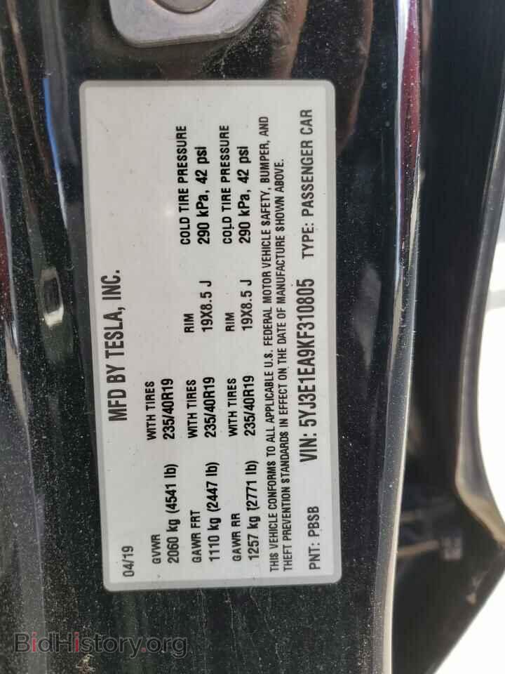 2019 TESLA MODEL 3 - VIN: 5YJ3E1EA9KF310805 - Photo 12