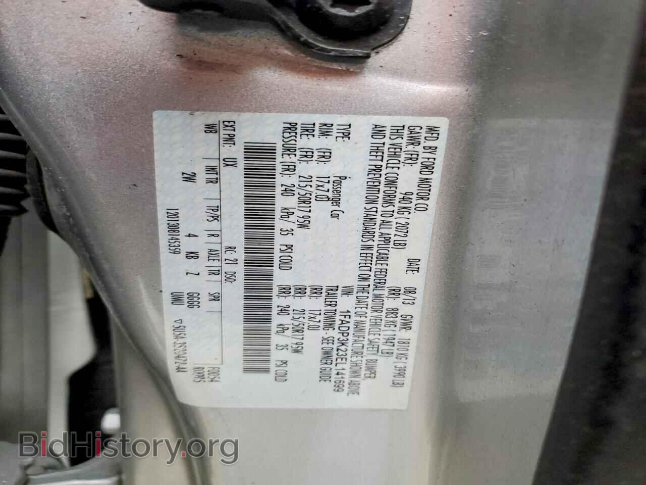 2014 FORD FOCUS - VIN: 1FADP3K23EL141699 - Фото 12