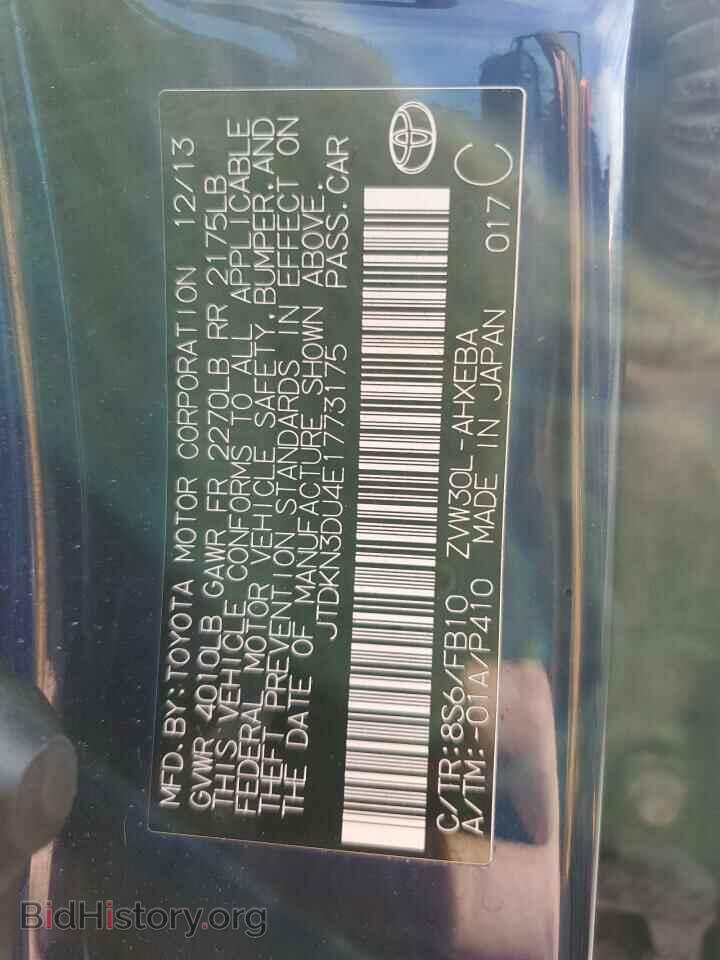 2014 TOYOTA PRIUS - VIN: JTDKN3DU4E1773175 - Фото 12