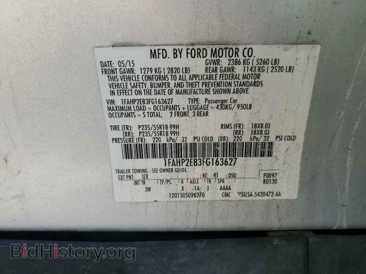 2015 FORD TAURUS - VIN: 1FAHP2E83FG163627 - Photo 12