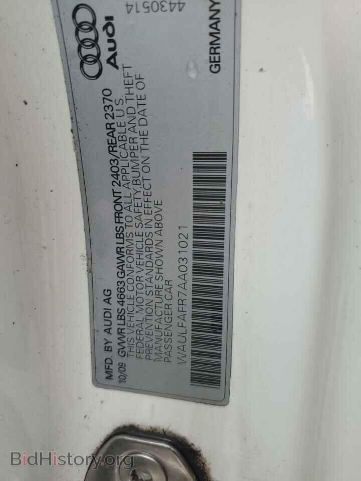 2010 AUDI A5 - VIN: WAULFAFR7AA031021 - Фото 12