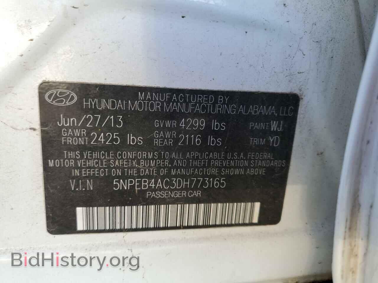 2013 HYUNDAI SONATA - VIN: 5NPEB4AC3DH773165 - Фото 12