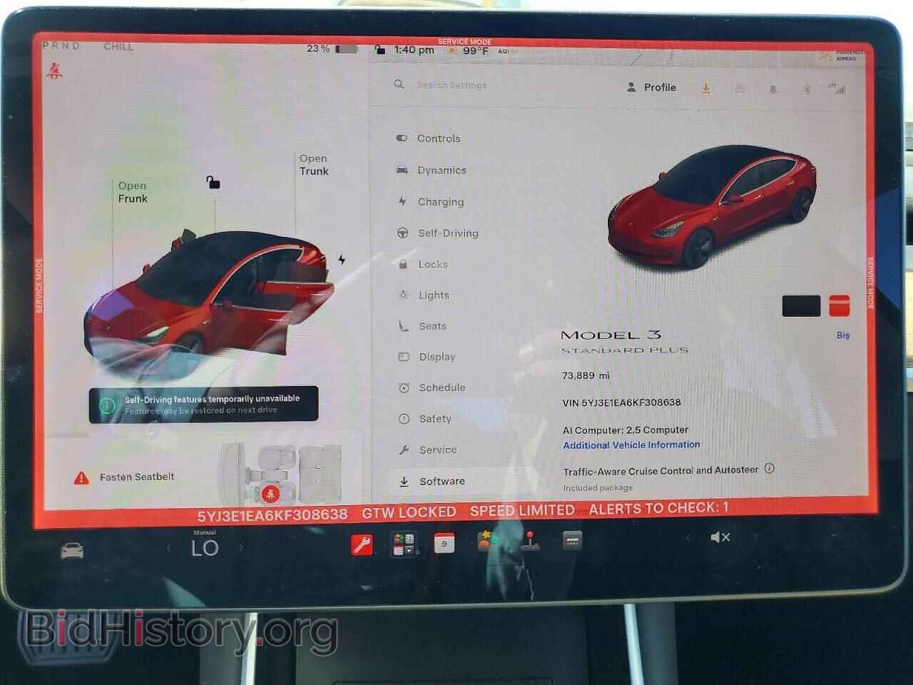 2019 Tesla MODEL 3 (VIN 5YJ3E1EA6KF308638) — photo 9 of 14