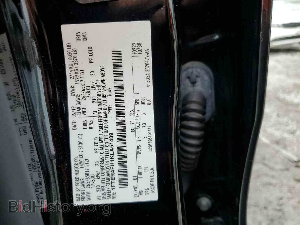 2019 FORD RANGER - VIN: 1FTER4FH1KLA51489 - Фото 12