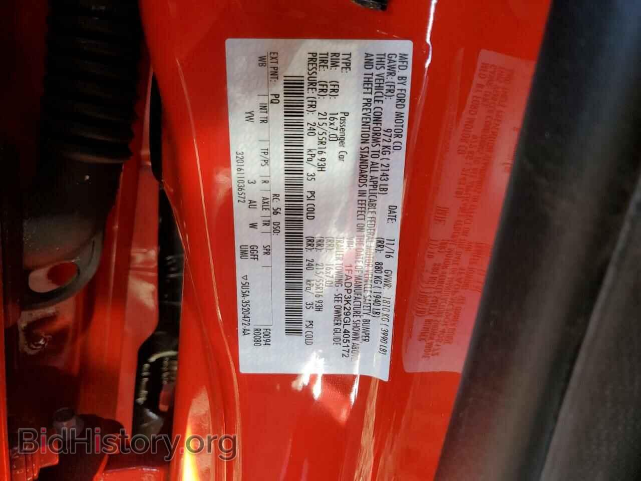 2016 FORD FOCUS - VIN: 1FADP3K29GL405172 - Фото 12