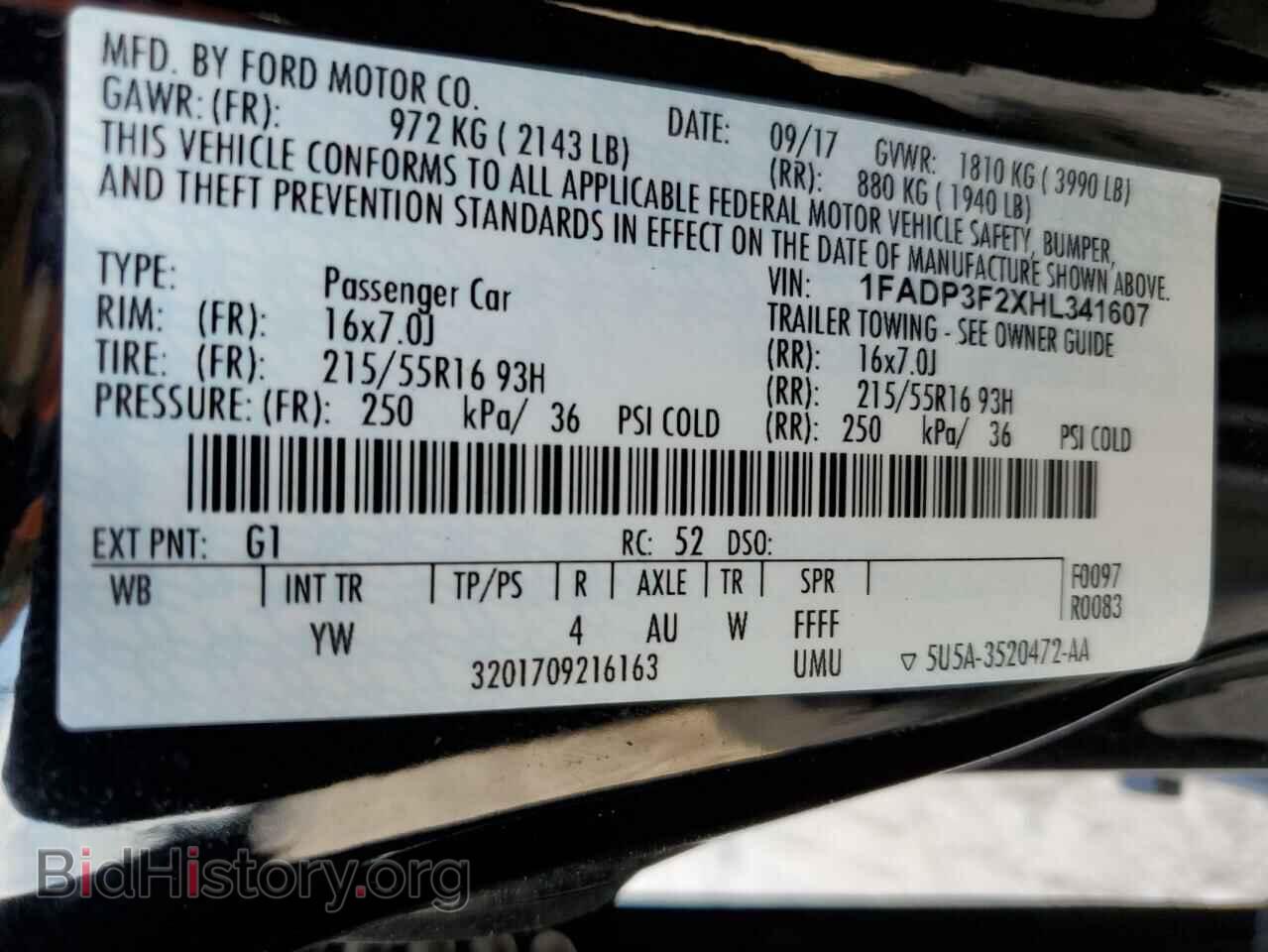 2017 FORD FOCUS - VIN: 1FADP3F2XHL341607 - Фото 12
