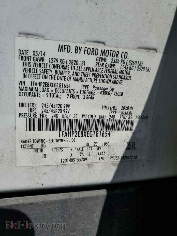 2014 FORD TAURUS - VIN: 1FAHP2E8XEG181654 - Фото 13