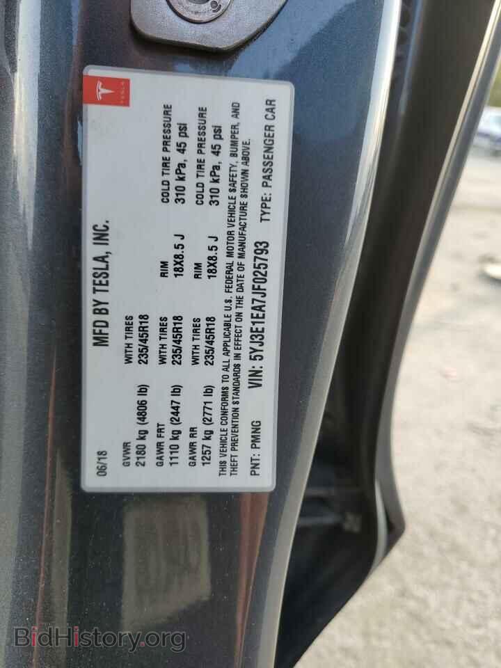 2018 TESLA MODEL 3 - VIN: 5YJ3E1EA7JF025793 - Photo 12