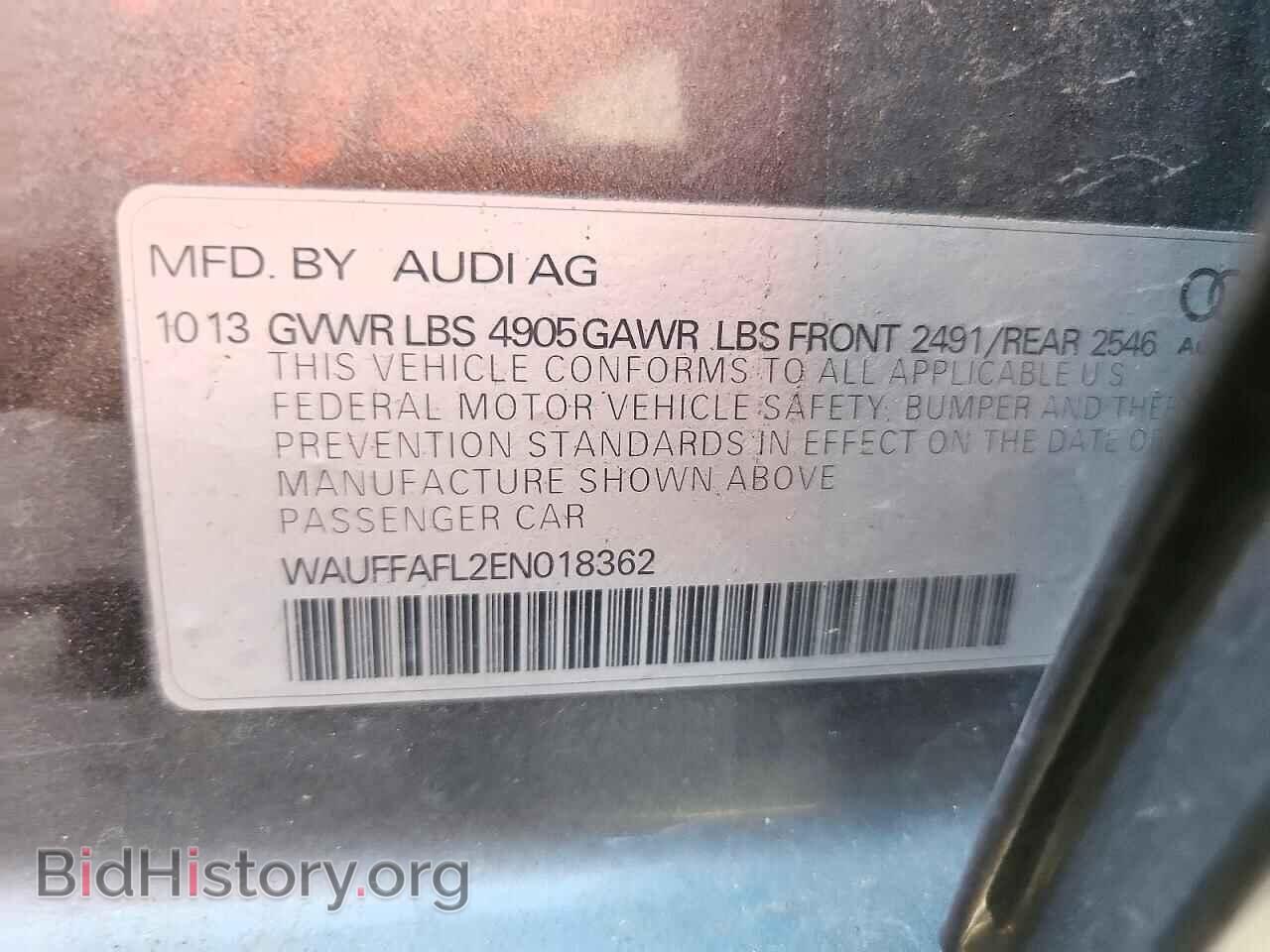 2014 Audi A4 (VIN WAUFFAFL2EN018362) — фото 13 из 13