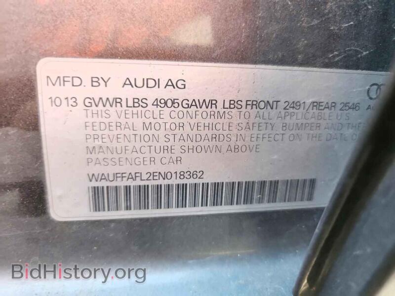 2014 Audi A4 (VIN WAUFFAFL2EN018362) — фото 13 из 13