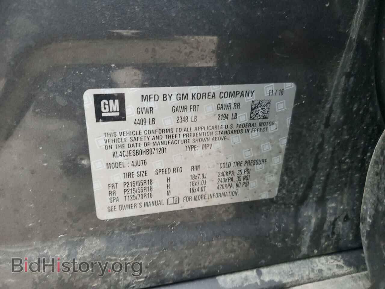 2017 BUICK ENCORE - VIN: KL4CJESB0HB071201 - Photo 12
