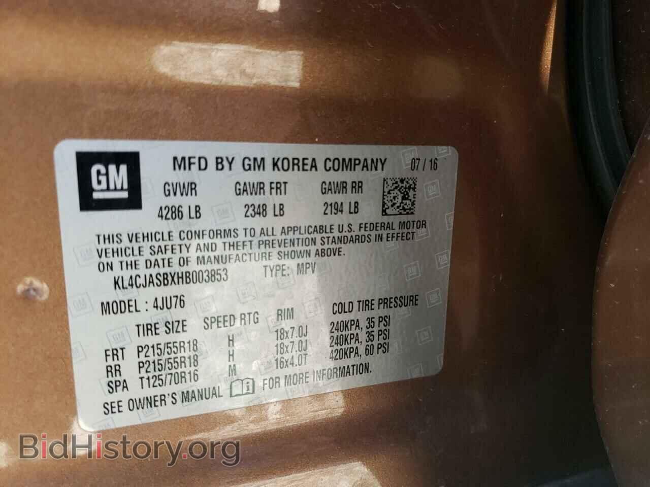 2017 BUICK ENCORE - VIN: KL4CJASBXHB003853 - Photo 13