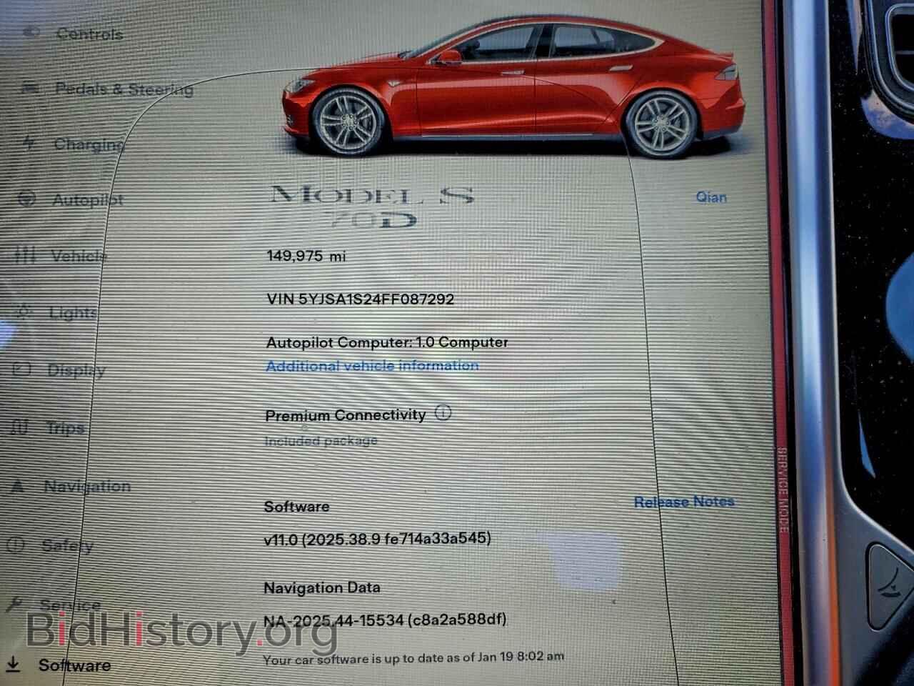 2015 TESLA MODEL S - VIN: 5YJSA1S24FF087292 - Photo 9
