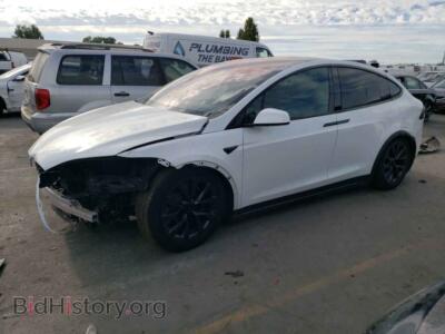2023 Tesla MODEL X, white — VIN 7SAXCBE58PF378863, Copart