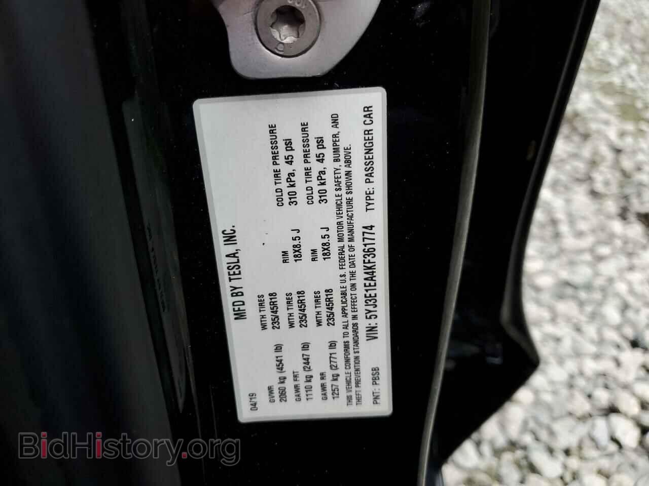 2019 TESLA MODEL 3 - VIN: 5YJ3E1EA4KF361774 - Photo 12