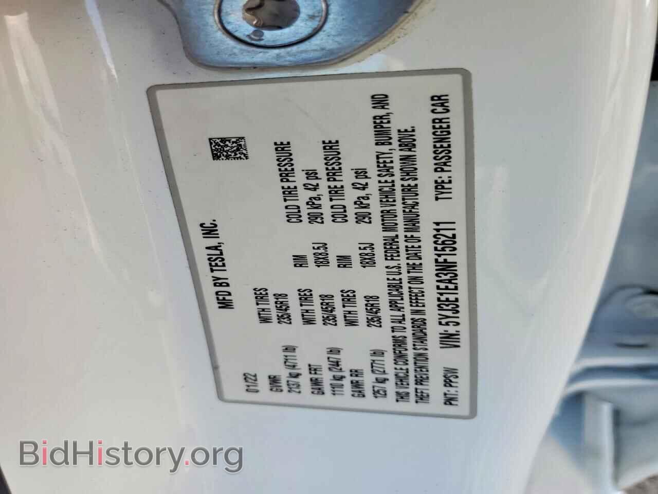 2022 TESLA MODEL 3 - VIN: 5YJ3E1EA3NF156211 - Фото 12
