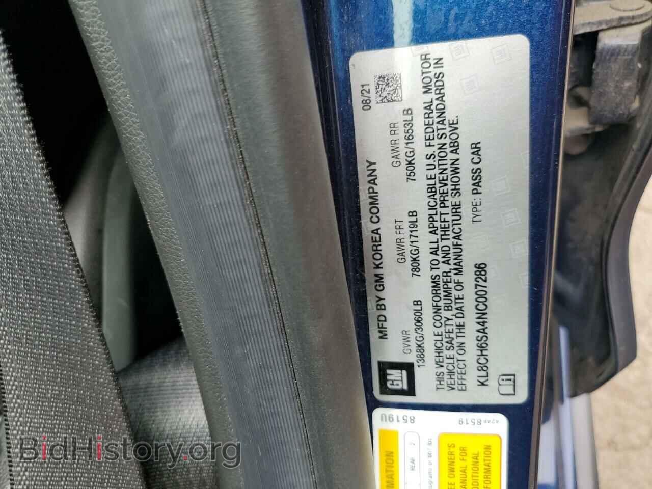2022 CHEVROLET SPARK - VIN: KL8CH6SA4NC007286 - Фото 12