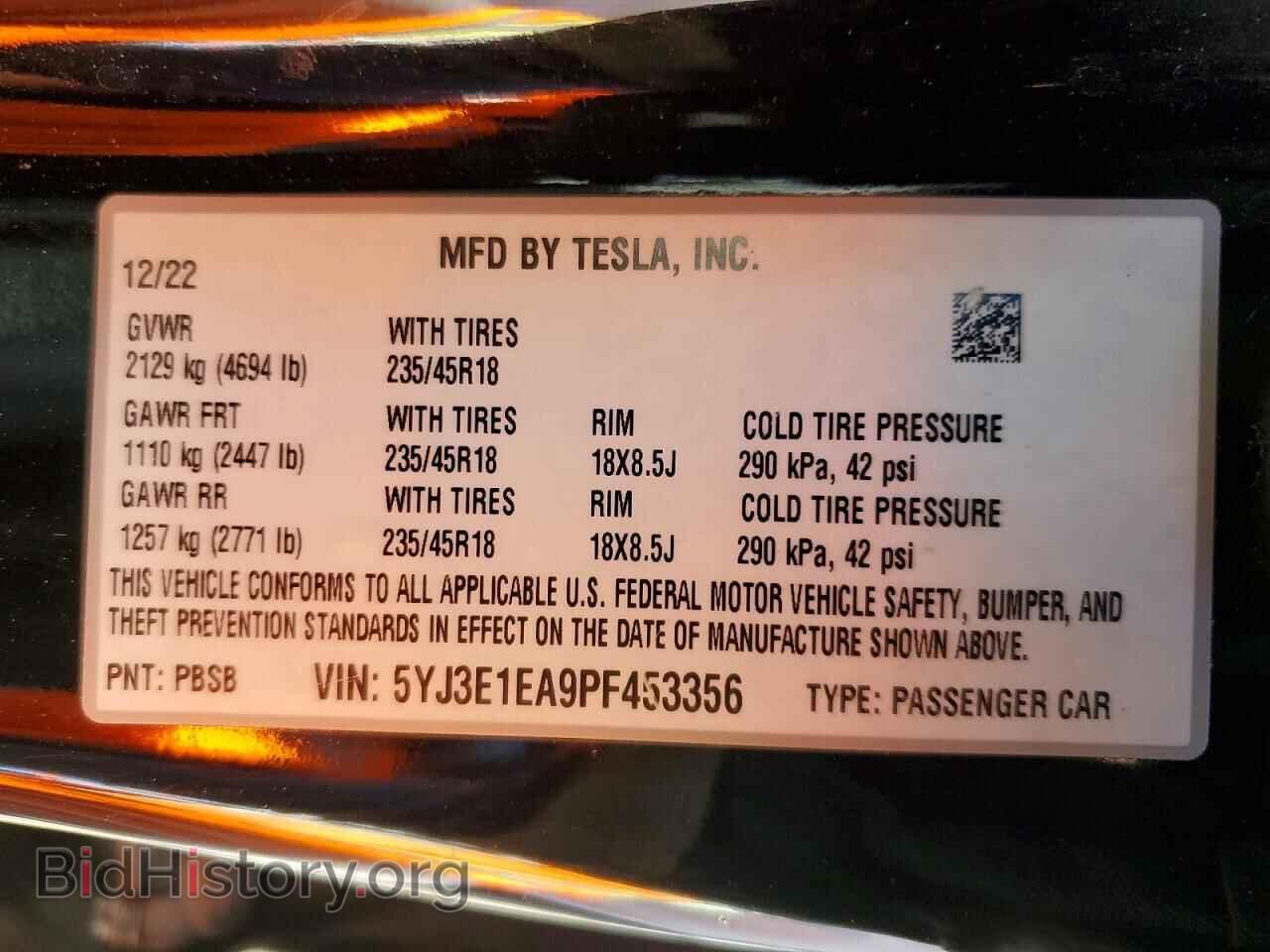 2023 TESLA MODEL 3 - VIN: 5YJ3E1EA9PF453356 - Фото 12