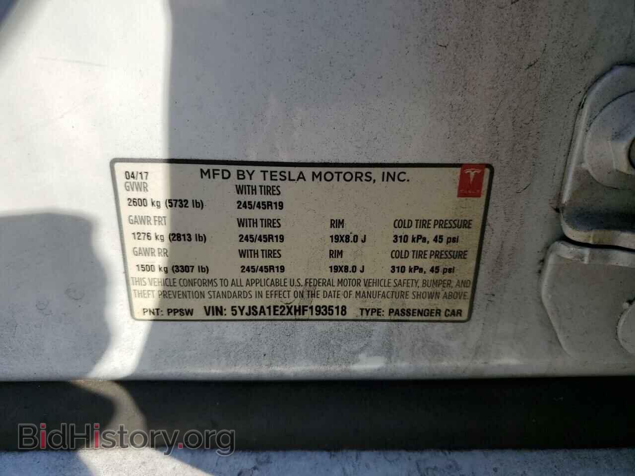 2017 TESLA MODEL S - VIN: 5YJSA1E2XHF193518 - Photo 12