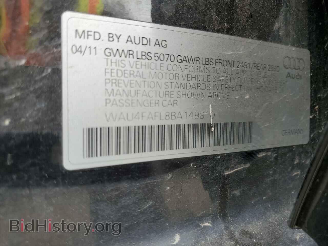 2011 AUDI A4 - VIN: WAU4FAFL8BA149810 - Фото 12