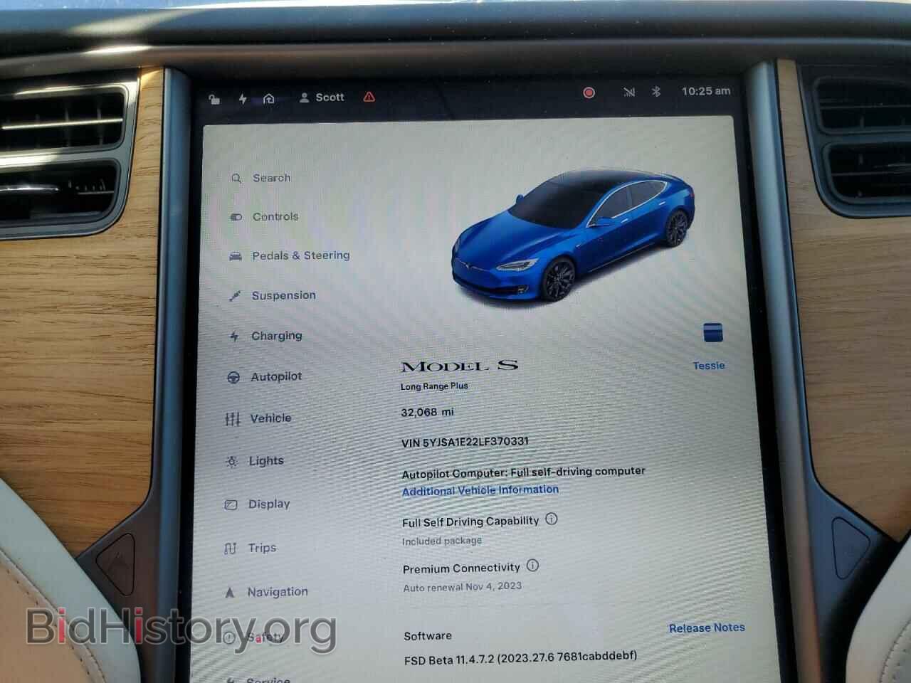 2020 TESLA MODEL S - VIN: 5YJSA1E22LF370331 - Фото 9