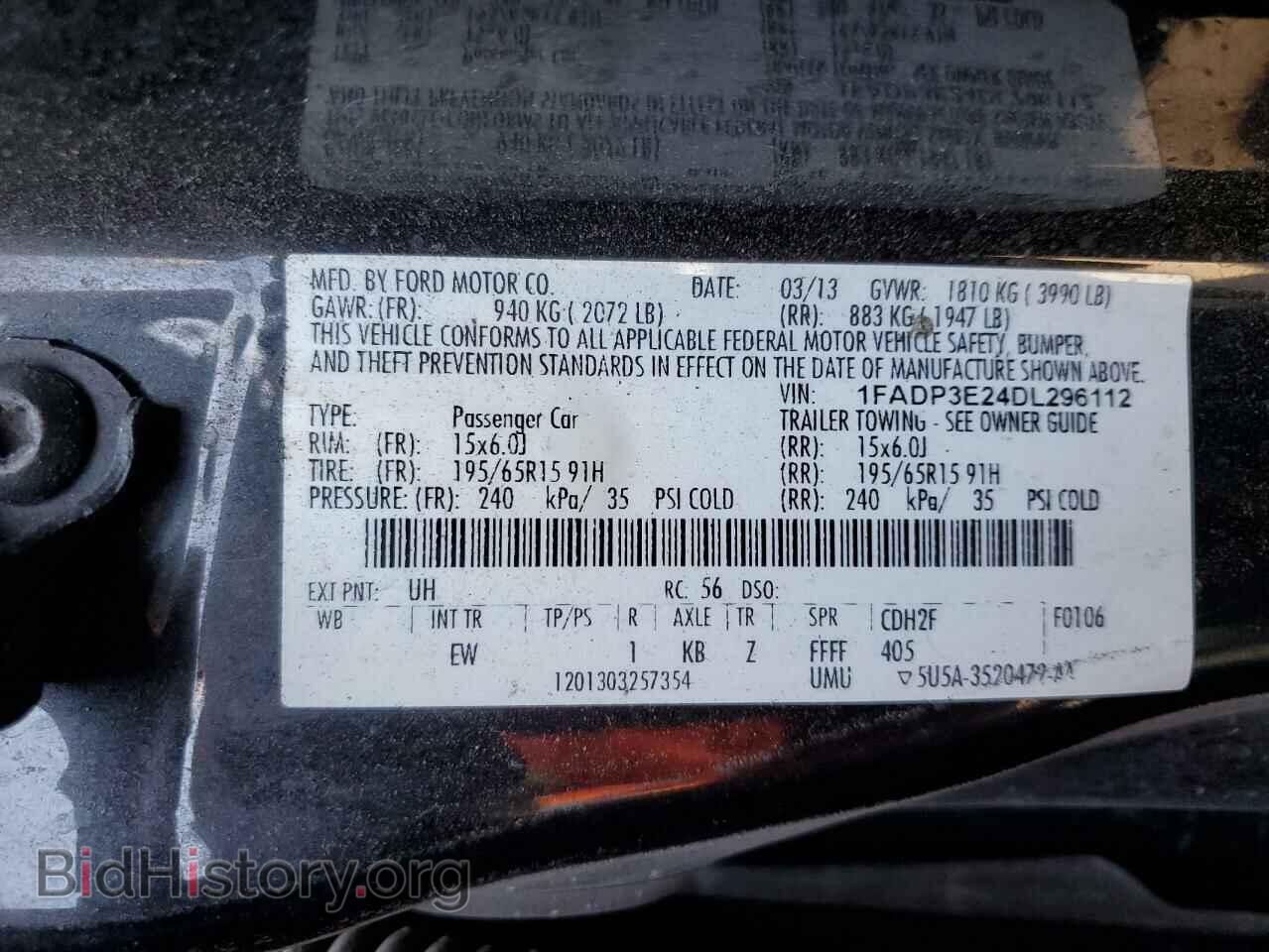 2013 FORD FOCUS - VIN: 1FADP3E24DL296112 - Photo 12