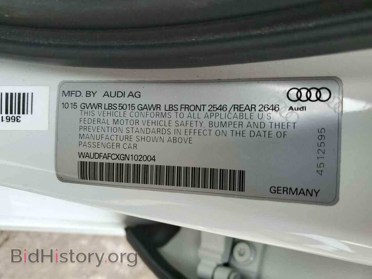 2016 AUDI A6 - VIN: WAUDFAFCXGN102004 - Фото 12