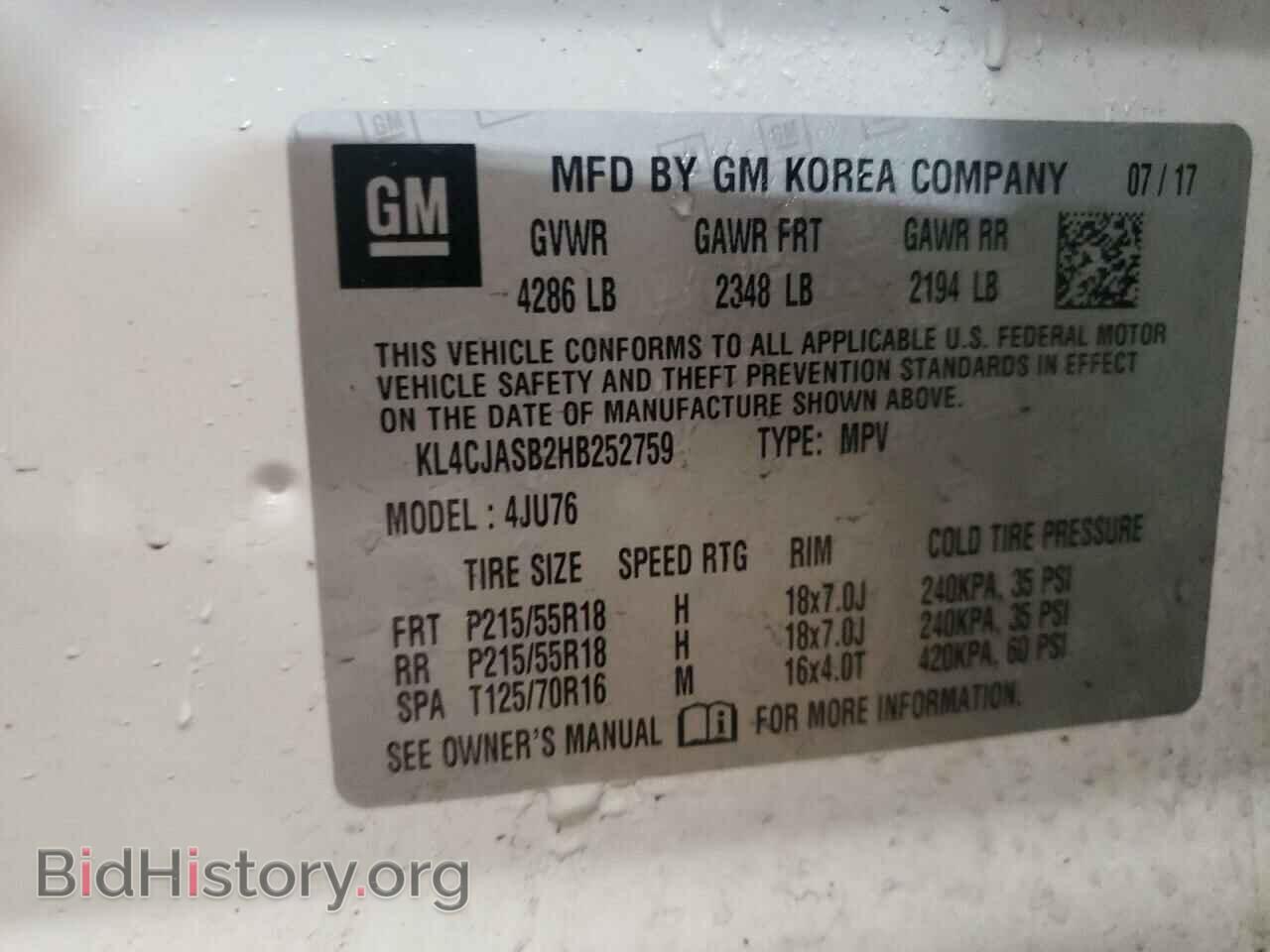 2017 BUICK ENCORE - VIN: KL4CJASB2HB252759 - Photo 14
