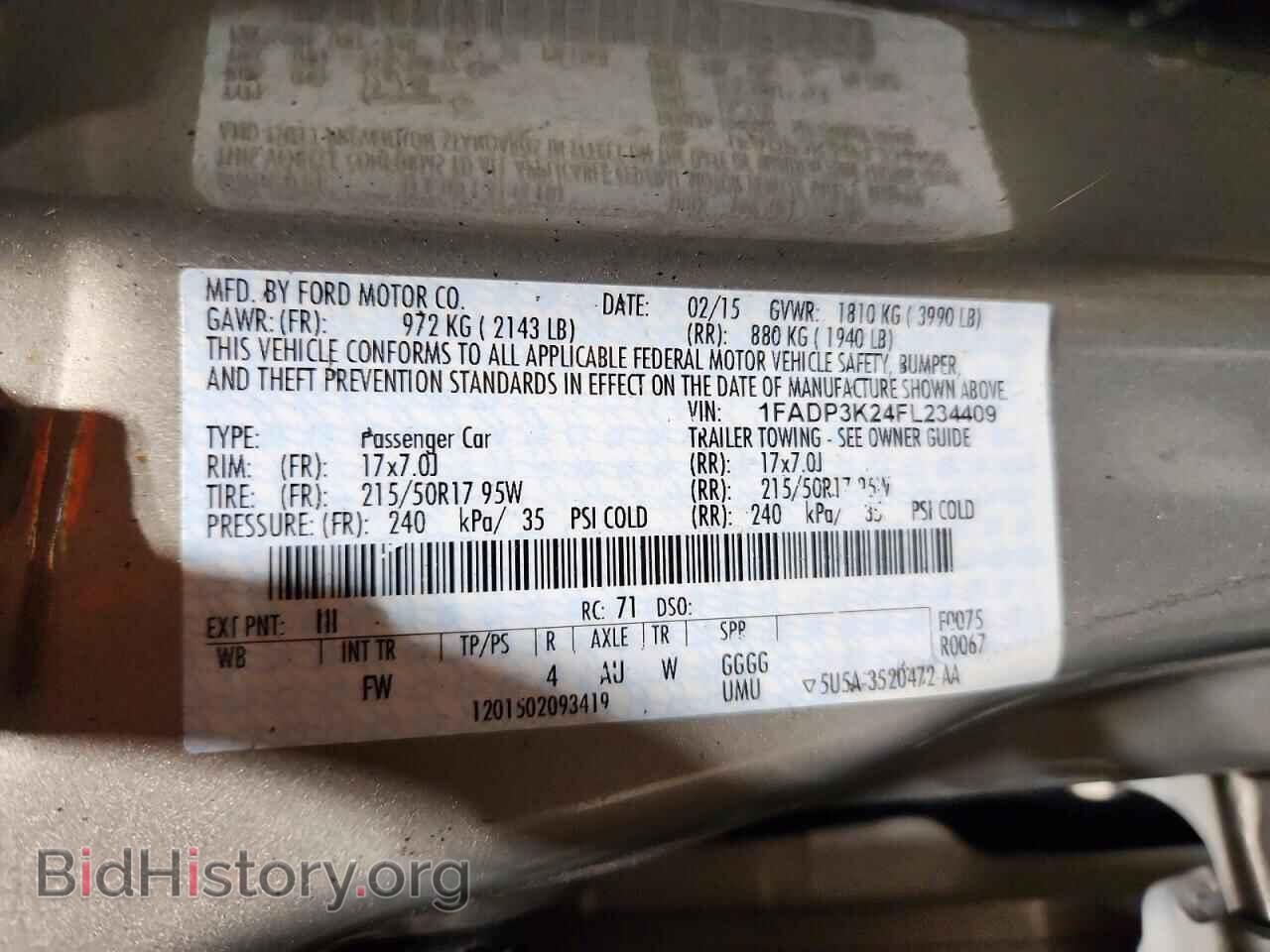 2015 FORD FOCUS - VIN: 1FADP3K24FL234409 - Photo 12