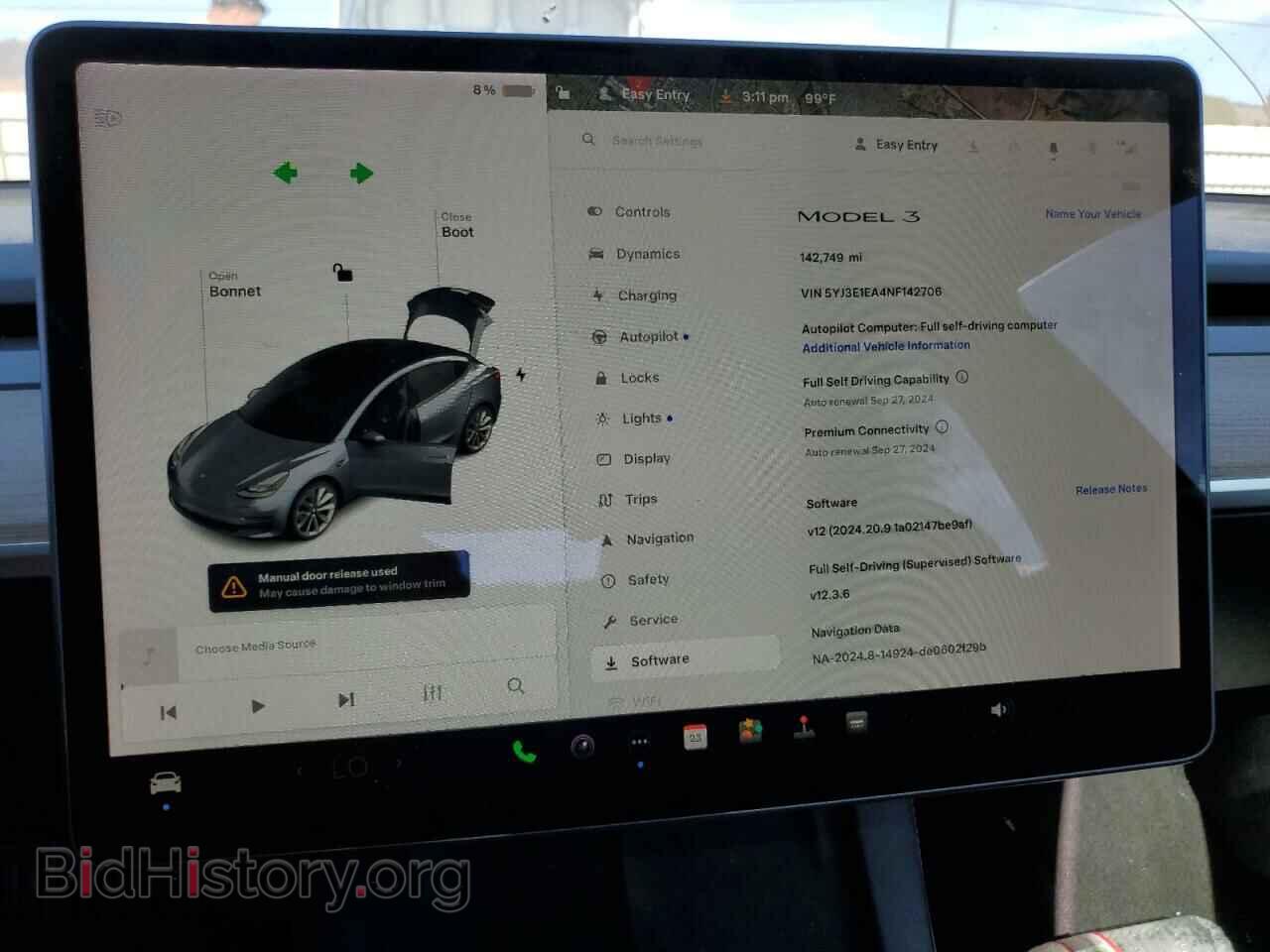 2022 TESLA MODEL 3 - VIN: 5YJ3E1EA4NF142706 - Photo 9